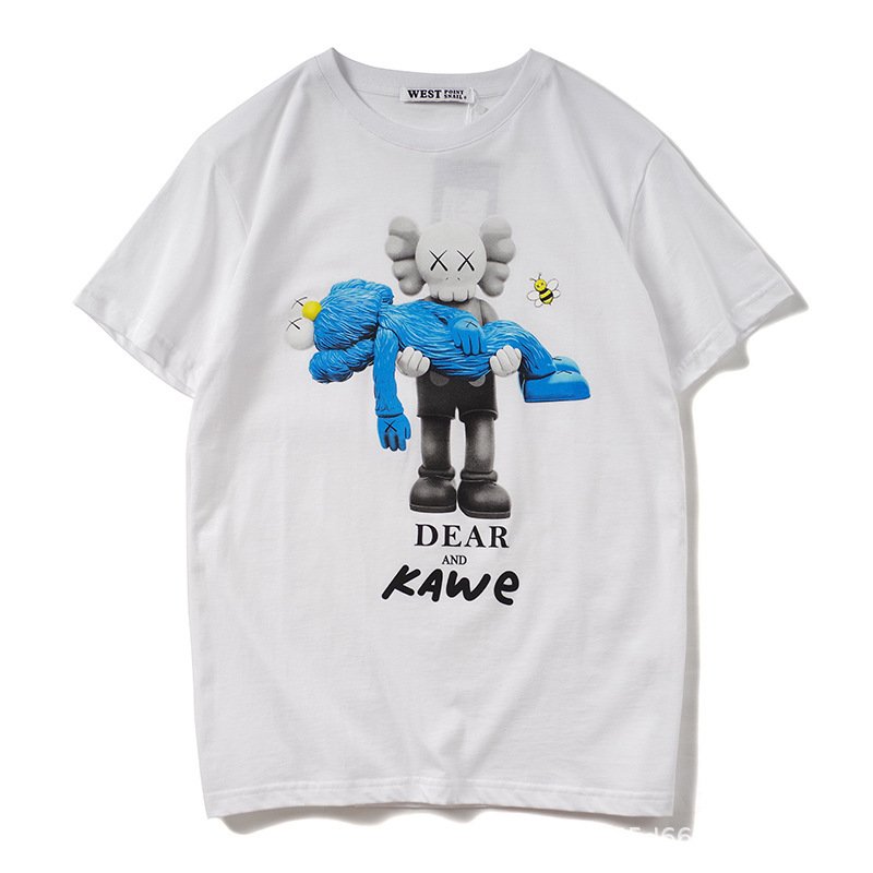 画像2: DEAR KAWE KAWS Print short sleeve T-shirt  ユニセックス 男女兼用 W カウズ プリント 半袖Tシャツ (2)