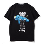 画像1: DEAR KAWE KAWS Print short sleeve T-shirt  ユニセックス 男女兼用 W カウズ プリント 半袖Tシャツ (1)