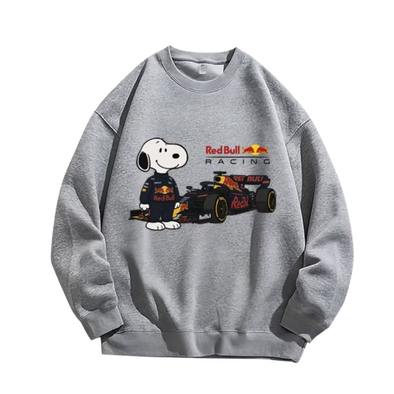画像1: Snoopy x F1 Red Bull round neck sweat shirts pullover ユニセックス 男女兼用スヌーピー×F1レッドブルプリントラウンドネック スウェット トレーナー プルオーバー (1)