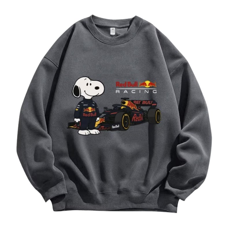画像2: Snoopy x F1 Red Bull round neck sweat shirts pullover ユニセックス 男女兼用スヌーピー×F1レッドブルプリントラウンドネック スウェット トレーナー プルオーバー (2)
