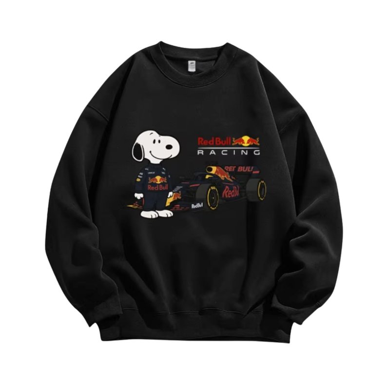 画像4: Snoopy x F1 Red Bull round neck sweat shirts pullover ユニセックス 男女兼用スヌーピー×F1レッドブルプリントラウンドネック スウェット トレーナー プルオーバー (4)