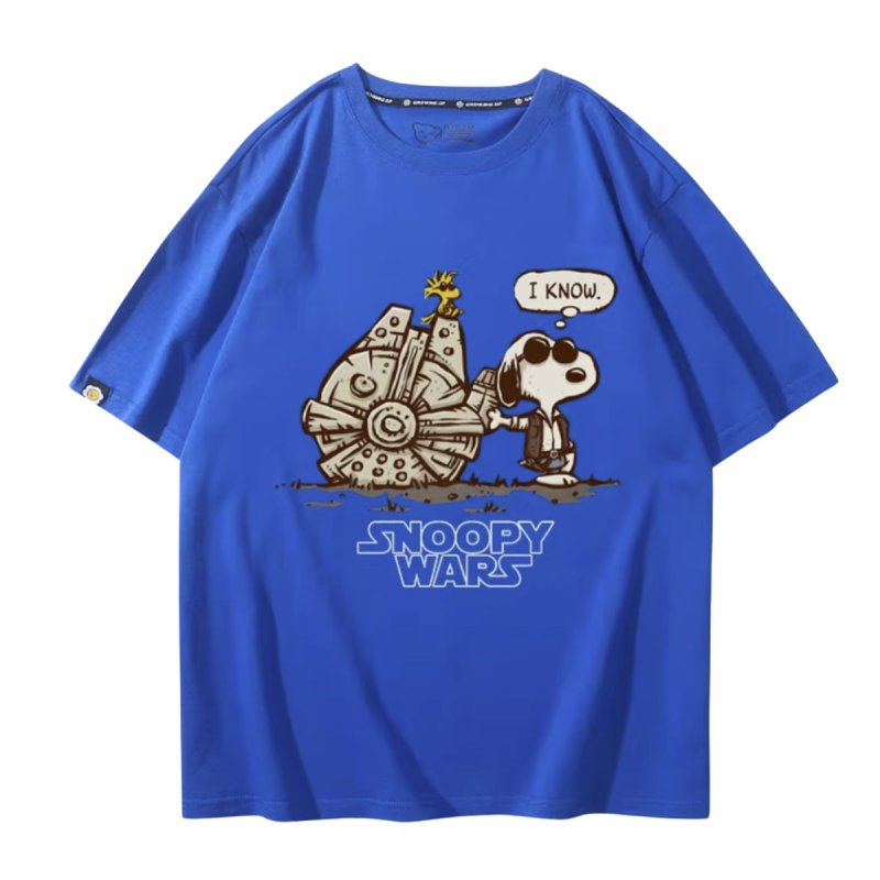 画像12: Unisex SNOOPY WARS STAR WARS print Tshirts 男女兼用 スターウォーズ ×スヌーピー プリント 半袖ラウンドネック Tシャツ ユニセックス ムービーT (12)