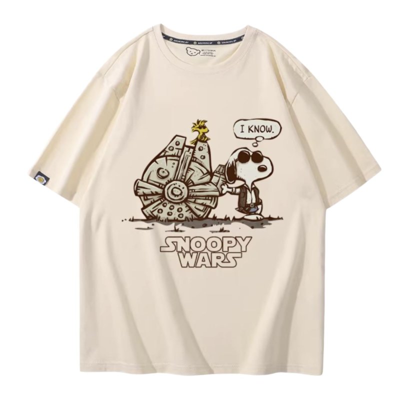 画像14: Unisex SNOOPY WARS STAR WARS print Tshirts 男女兼用 スターウォーズ ×スヌーピー プリント 半袖ラウンドネック Tシャツ ユニセックス ムービーT (14)
