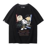画像4: Unisex SNOOPY PEANUTS WARS and THE FORCE IS STRONG WITH THIS ONE STAR WARS print Tshirts 男女兼用 スターウォーズ ×スヌーピー プリント 半袖ラウンドネック Tシャツ ユニセックス ムービーT (4)