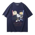 画像2: Unisex SNOOPY PEANUTS WARS and THE FORCE IS STRONG WITH THIS ONE STAR WARS print Tshirts 男女兼用 スターウォーズ ×スヌーピー プリント 半袖ラウンドネック Tシャツ ユニセックス ムービーT (2)