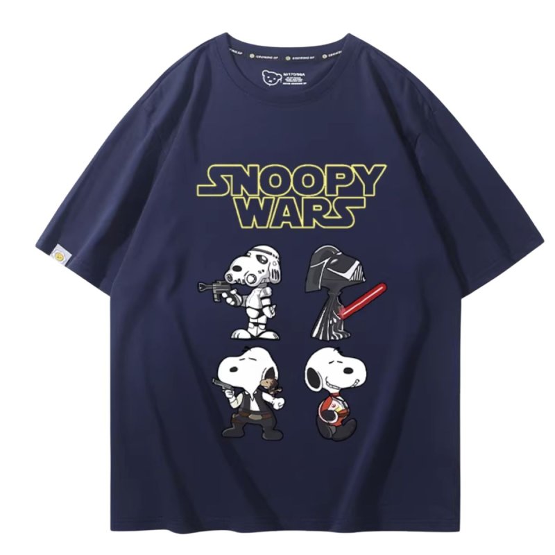 画像5: Unisex SNOOPY WARS STAR WARS print Tshirts 男女兼用 スターウォーズ ×スヌーピー プリント 半袖ラウンドネック Tシャツ ユニセックス ムービーT (5)
