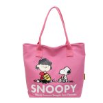 画像3: Snoopy & Friends Canvas Tote Shoulder Bag Shopping Eco Bag　スヌーピー＆フレンズキャンバストートショルダーバッグ通勤通学ショッピング (3)