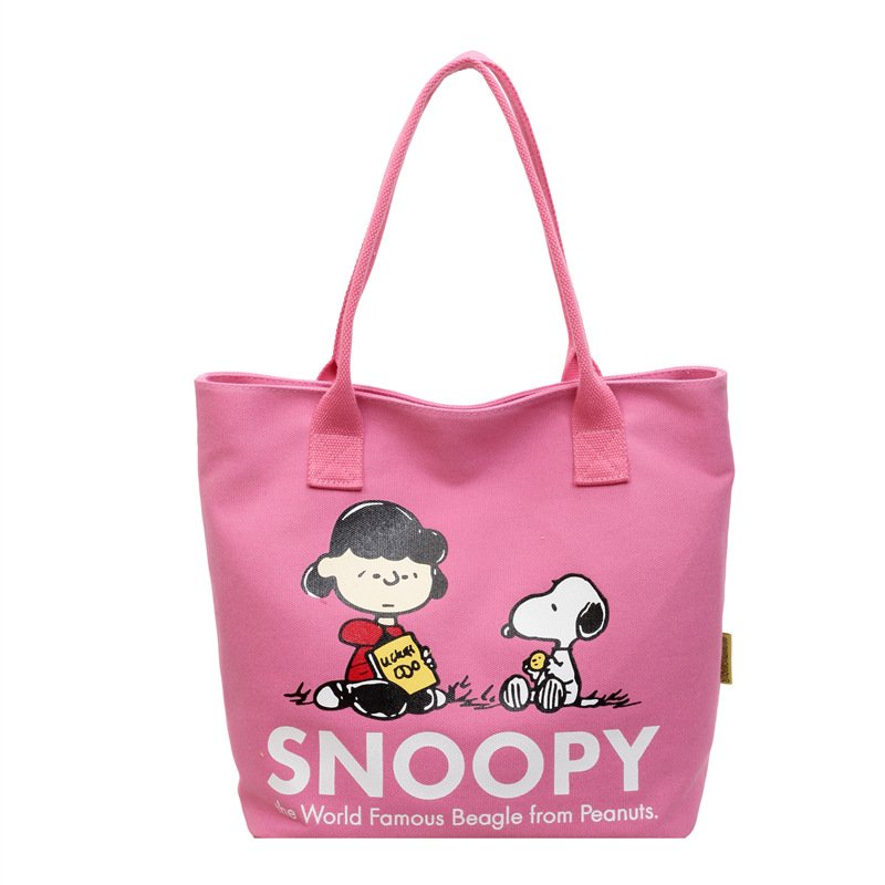 画像3: Snoopy & Friends Canvas Tote Shoulder Bag Shopping Eco Bag　スヌーピー＆フレンズキャンバストートショルダーバッグ通勤通学ショッピング (3)
