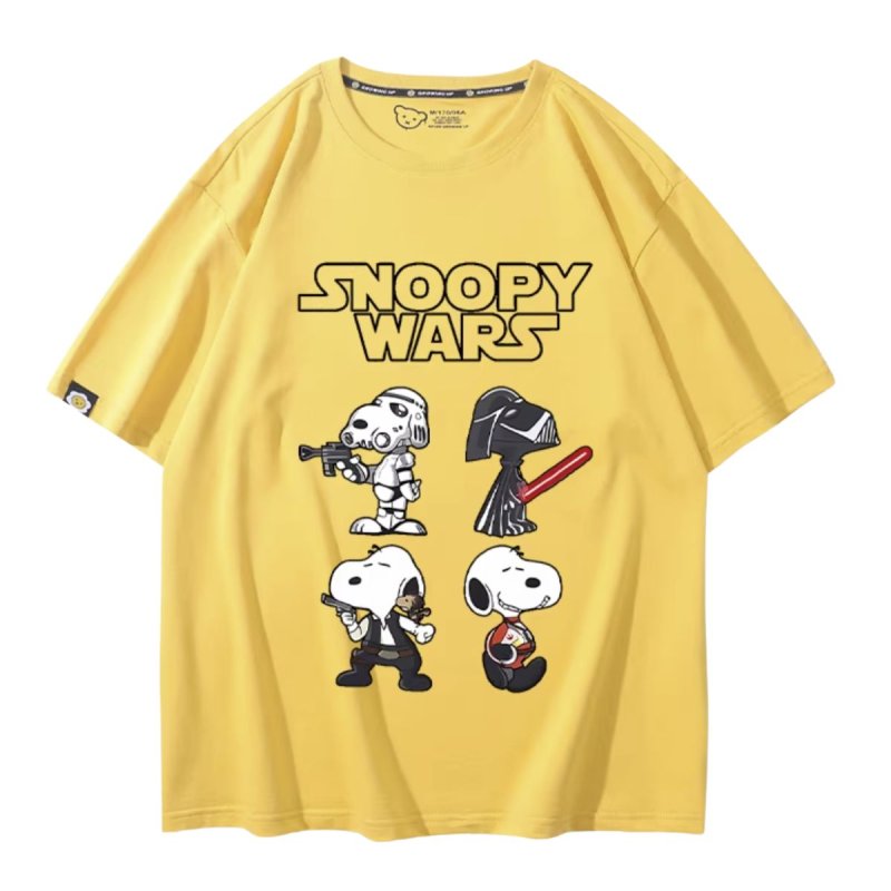 画像7: Unisex SNOOPY WARS STAR WARS print Tshirts 男女兼用 スターウォーズ ×スヌーピー プリント 半袖ラウンドネック Tシャツ ユニセックス ムービーT (7)