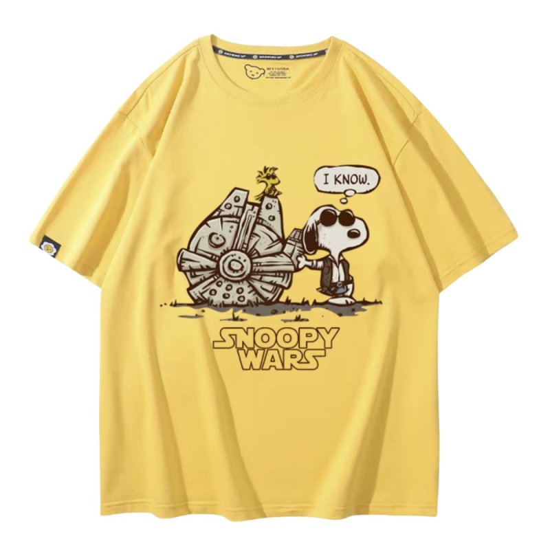 画像8: Unisex SNOOPY WARS STAR WARS print Tshirts 男女兼用 スターウォーズ ×スヌーピー プリント 半袖ラウンドネック Tシャツ ユニセックス ムービーT (8)