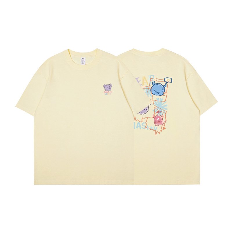 画像3: KAWS Bear Print short sleeve T-shirt  ユニセックス 男女兼用カウズベアポッププリント 半袖Tシャツ (3)