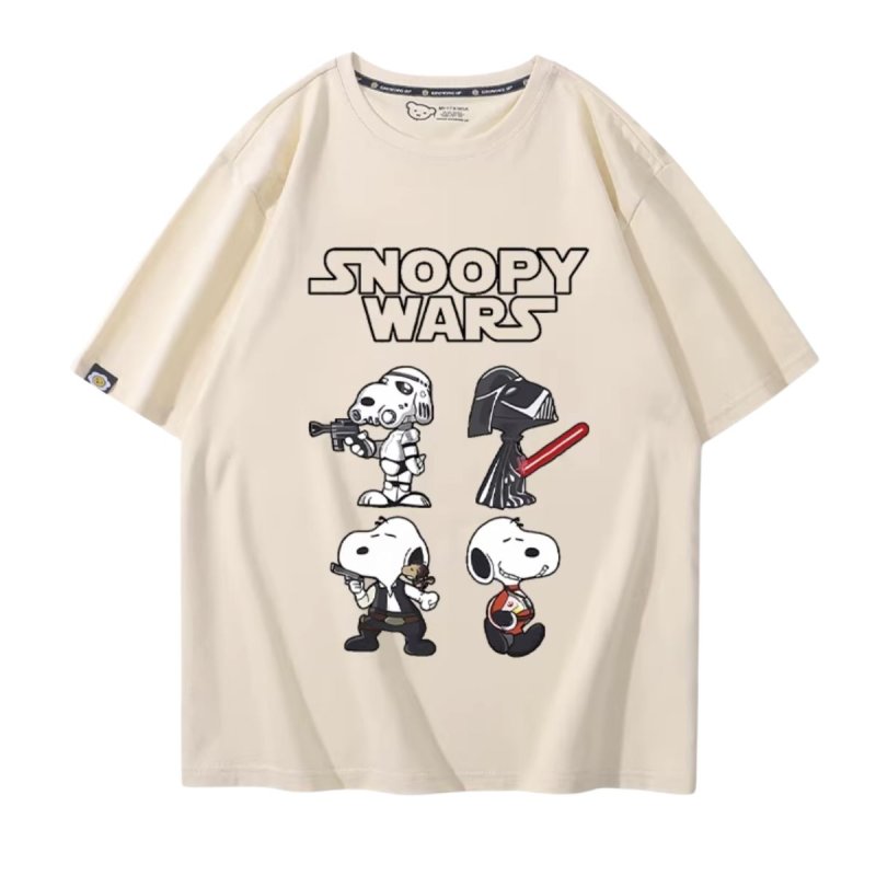 画像13: Unisex SNOOPY WARS STAR WARS print Tshirts 男女兼用 スターウォーズ ×スヌーピー プリント 半袖ラウンドネック Tシャツ ユニセックス ムービーT (13)