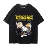 画像3: Unisex SNOOPY PEANUTS WARS and THE FORCE IS STRONG WITH THIS ONE STAR WARS print Tshirts 男女兼用 スターウォーズ ×スヌーピー プリント 半袖ラウンドネック Tシャツ ユニセックス ムービーT (3)