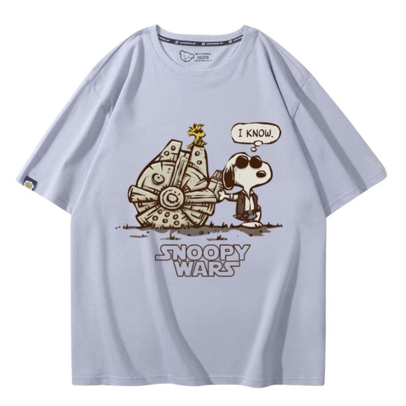 画像20: Unisex SNOOPY WARS STAR WARS print Tshirts 男女兼用 スターウォーズ ×スヌーピー プリント 半袖ラウンドネック Tシャツ ユニセックス ムービーT (20)