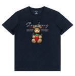 画像1: Unisex Strawberry Bear & New York Logo Print  T-shirt  男女兼用 ユニセックスストロベリーベア＆ニューヨークロゴプリント 半袖 Tシャツ (1)