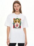画像2: Unisex black white CANDY trendy portrait print T-shirt  男女兼用 ユニセックスCANDYトレンディポートレートプリント 半袖 Tシャツ (2)