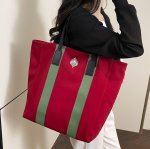 画像5:  Unisex Colorblock Oxford Canvas Tote Shoulder Bag Shopping Eco Bag　ユニセックス男女兼用カラーブロックオックスフォードキャンバストートショルダーバッグ通勤通学ショッピング (5)