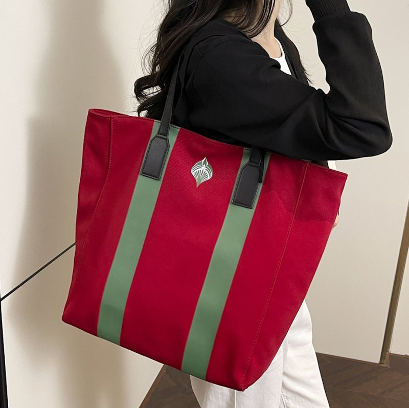 画像5:  Unisex Colorblock Oxford Canvas Tote Shoulder Bag Shopping Eco Bag　ユニセックス男女兼用カラーブロックオックスフォードキャンバストートショルダーバッグ通勤通学ショッピング (5)