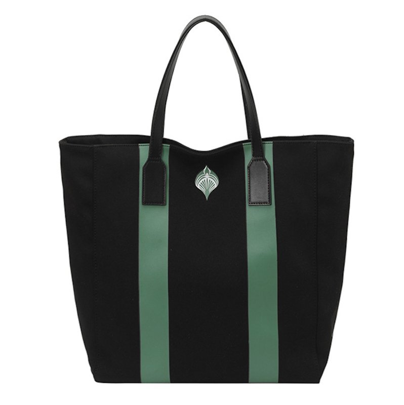 画像1:  Unisex Colorblock Oxford Canvas Tote Shoulder Bag Shopping Eco Bag　ユニセックス男女兼用カラーブロックオックスフォードキャンバストートショルダーバッグ通勤通学ショッピング (1)