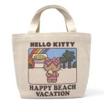 画像1: Hawaii Suntan Kitty Canvas Tote Shoulder Bag Shopping Eco Bag　ハワイ日焼けキティーキャンバストートショルダーバッグ通勤通学ショッピング (1)