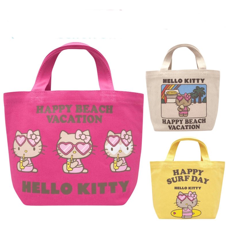 画像10: Hawaii Suntan Kitty Canvas Tote Shoulder Bag Shopping Eco Bag　ハワイ日焼けキティーキャンバストートショルダーバッグ通勤通学ショッピング (10)