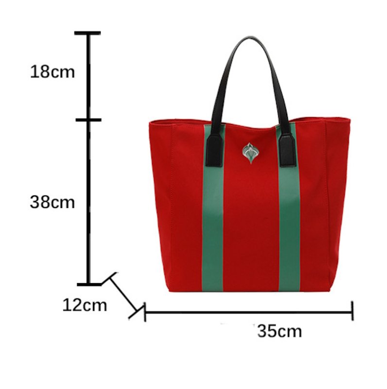 画像6:  Unisex Colorblock Oxford Canvas Tote Shoulder Bag Shopping Eco Bag　ユニセックス男女兼用カラーブロックオックスフォードキャンバストートショルダーバッグ通勤通学ショッピング (6)