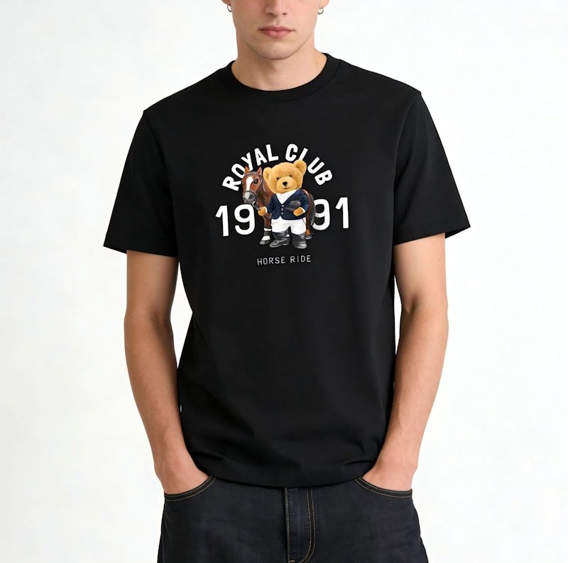 画像2: Unisex Royal Club Bear & Horse Print T-shirt  男女兼用 ユニセックスローヤルクラブベア＆ホースプリント 半袖 Tシャツ (2)