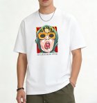 画像3: Unisex black white CANDY trendy portrait print T-shirt  男女兼用 ユニセックスCANDYトレンディポートレートプリント 半袖 Tシャツ (3)