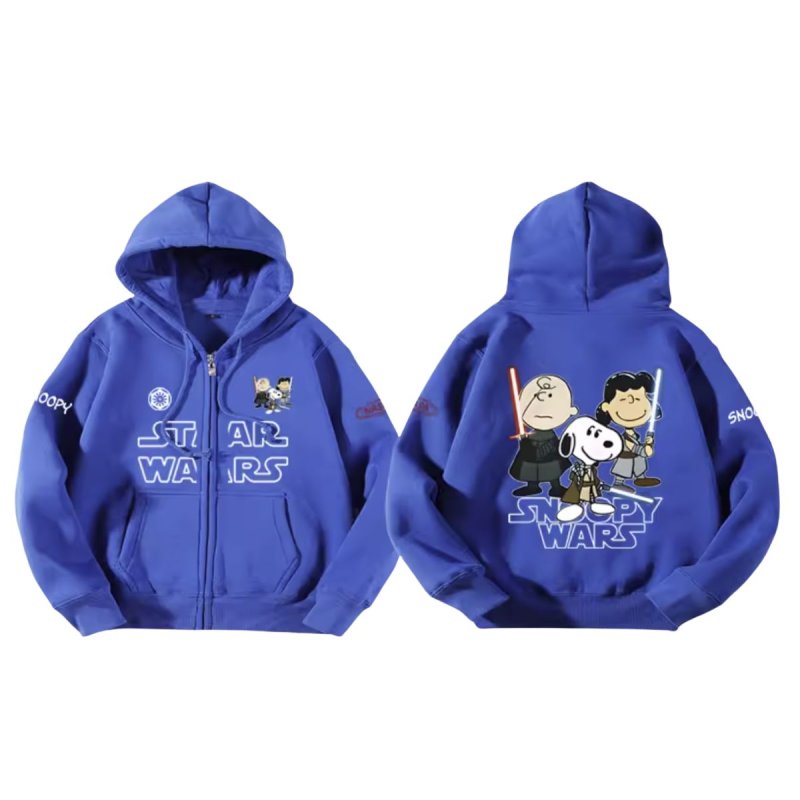 画像8: Unisex SNOOPY PEANUTS WARS and THE FORCE IS STRONG WITH THIS ONE STAR WARS print Sweat Zip-up Hoodie 男女兼用 スターウォーズ ×スヌーピー プリント スウェット ジップアップ パーカー  ユニセックス ムービー (8)