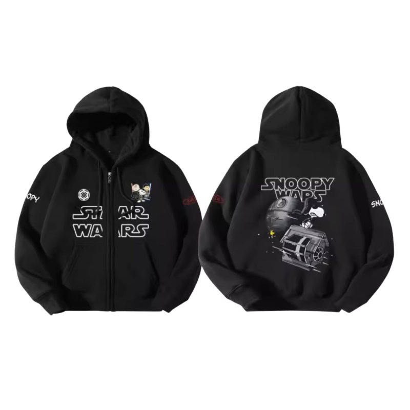 画像13: Unisex SNOOPY PEANUTS WARS and THE FORCE IS STRONG WITH THIS ONE STAR WARS print Sweat Zip-up Hoodie 男女兼用 スターウォーズ ×スヌーピー プリント スウェット ジップアップ パーカー  ユニセックス ムービー (13)