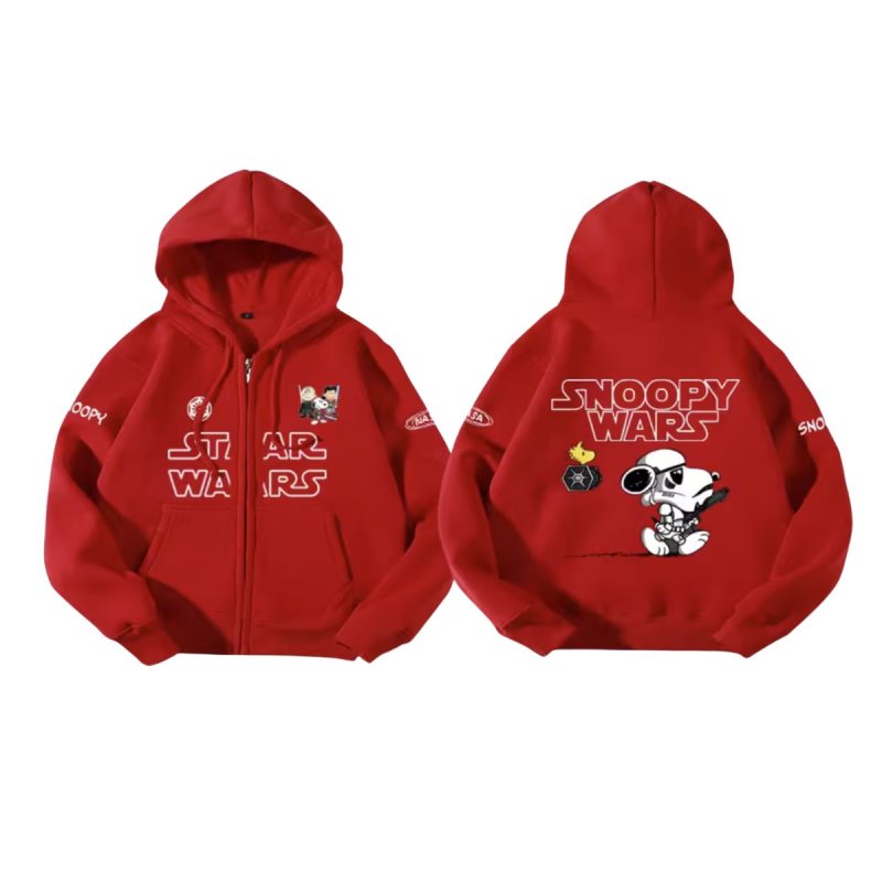 画像16: Unisex SNOOPY PEANUTS WARS and THE FORCE IS STRONG WITH THIS ONE STAR WARS print Sweat Zip-up Hoodie 男女兼用 スターウォーズ ×スヌーピー プリント スウェット ジップアップ パーカー  ユニセックス ムービー (16)