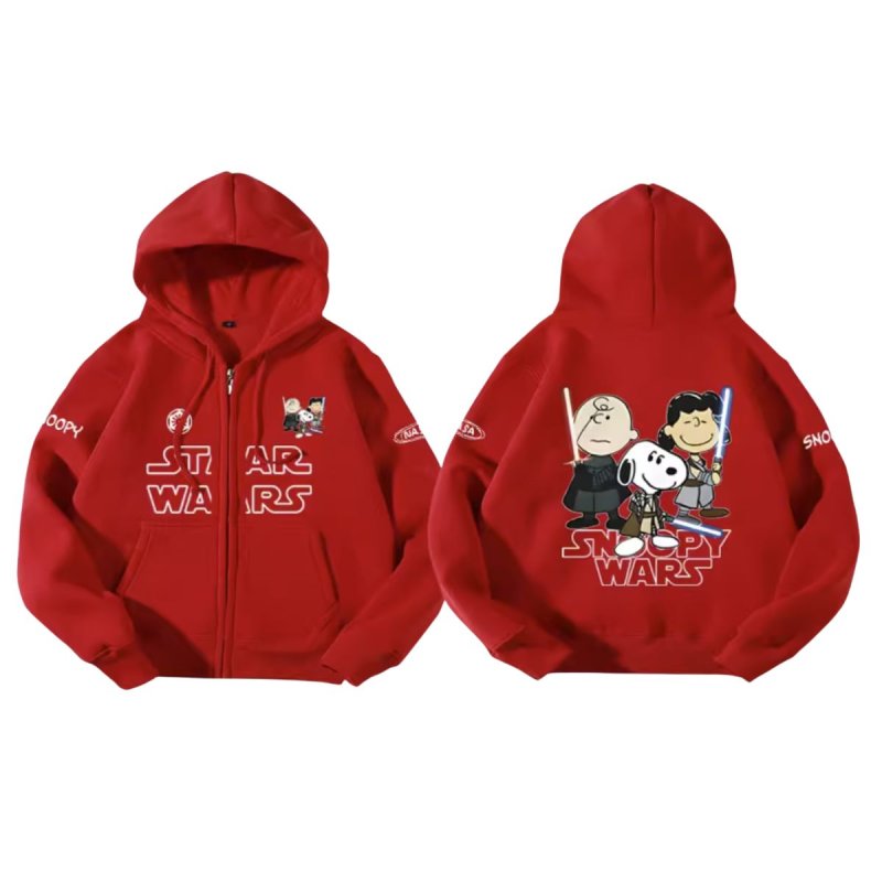 画像17: Unisex SNOOPY PEANUTS WARS and THE FORCE IS STRONG WITH THIS ONE STAR WARS print Sweat Zip-up Hoodie 男女兼用 スターウォーズ ×スヌーピー プリント スウェット ジップアップ パーカー  ユニセックス ムービー (17)