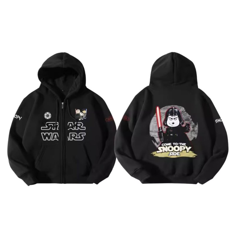 画像10: Unisex SNOOPY PEANUTS WARS and THE FORCE IS STRONG WITH THIS ONE STAR WARS print Sweat Zip-up Hoodie 男女兼用 スターウォーズ ×スヌーピー プリント スウェット ジップアップ パーカー  ユニセックス ムービー (10)