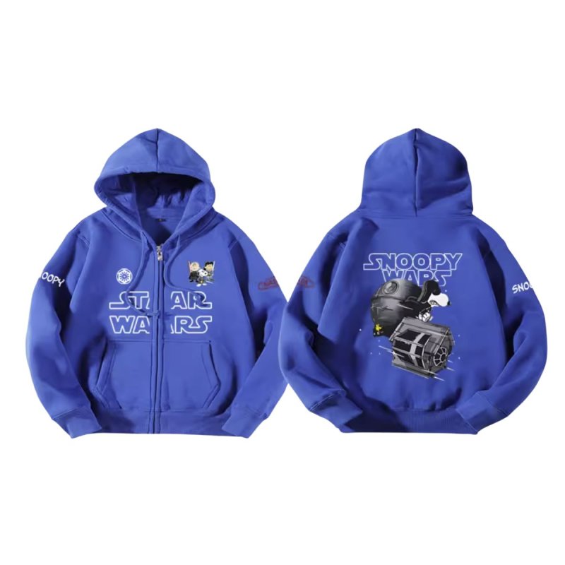 画像9: Unisex SNOOPY PEANUTS WARS and THE FORCE IS STRONG WITH THIS ONE STAR WARS print Sweat Zip-up Hoodie 男女兼用 スターウォーズ ×スヌーピー プリント スウェット ジップアップ パーカー  ユニセックス ムービー (9)