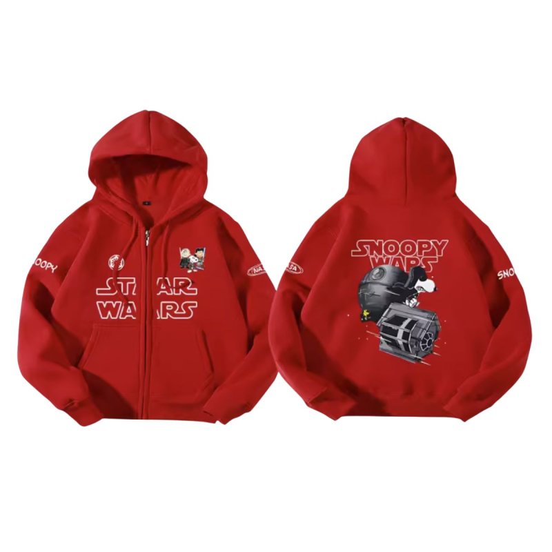 画像18: Unisex SNOOPY PEANUTS WARS and THE FORCE IS STRONG WITH THIS ONE STAR WARS print Sweat Zip-up Hoodie 男女兼用 スターウォーズ ×スヌーピー プリント スウェット ジップアップ パーカー  ユニセックス ムービー (18)