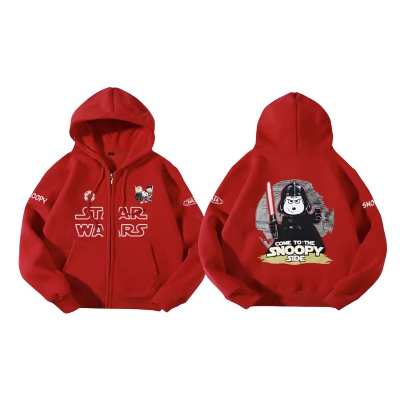画像15: Unisex SNOOPY PEANUTS WARS and THE FORCE IS STRONG WITH THIS ONE STAR WARS print Sweat Zip-up Hoodie 男女兼用 スターウォーズ ×スヌーピー プリント スウェット ジップアップ パーカー  ユニセックス ムービー (15)