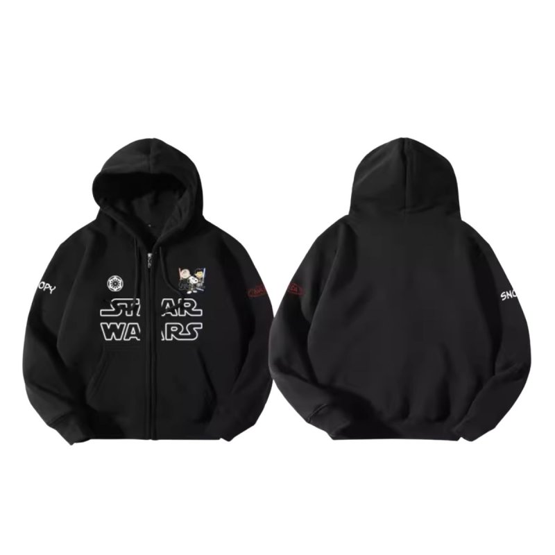 画像14: Unisex SNOOPY PEANUTS WARS and THE FORCE IS STRONG WITH THIS ONE STAR WARS print Sweat Zip-up Hoodie 男女兼用 スターウォーズ ×スヌーピー プリント スウェット ジップアップ パーカー  ユニセックス ムービー (14)