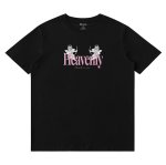 画像1: Unisex black white double angel print  print T-shirt  男女兼用 ユニセックスダブルエンジェル天使プリント 半袖 Tシャツ (1)