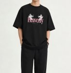 画像2: Unisex black white double angel print  print T-shirt  男女兼用 ユニセックスダブルエンジェル天使プリント 半袖 Tシャツ (2)