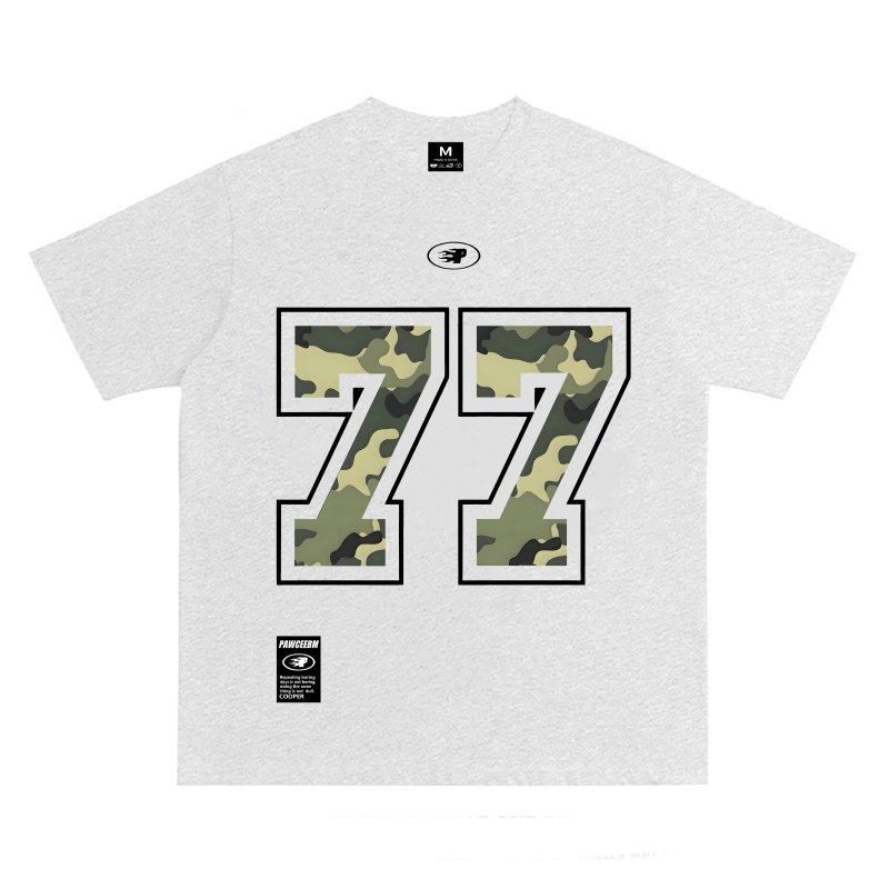 画像3: Unisex PAWCEE 77 Camouflage Number Print  T-shirt  男女兼用 ユニセックスPAWCEE 迷彩カモフラージュ77ナンバープリント 半袖 Tシャツ (3)