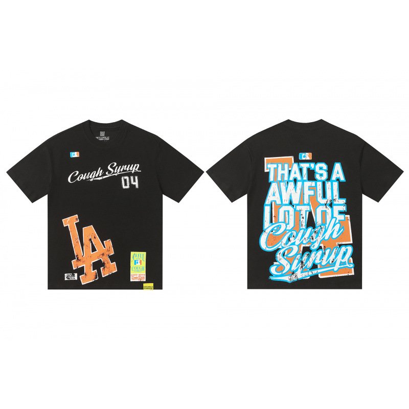 画像1: UnisexTHAT'S A WWFUL LOT OF COUGHSYRUP LA  Print  T-shirt  男女兼用 ユニセックスTHAT'S A AWFUL LOT OF COUGHSYRUP LAロゴプリント 半袖 Tシャツ (1)