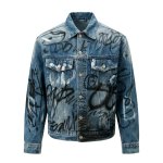 画像2: Street graffiti washed denim jacket G Jacket 　ユニセックス 男女兼用ストリートグラフィック落書きウォッシュドGジャンジャケット (2)