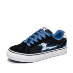 画像2: Flame Embroidered leather platform lace-up sneakers　男女兼用ユニセックスプラットフォーム厚底炎フレイム刺繍レザーレースアップスニーカー シューズ (2)