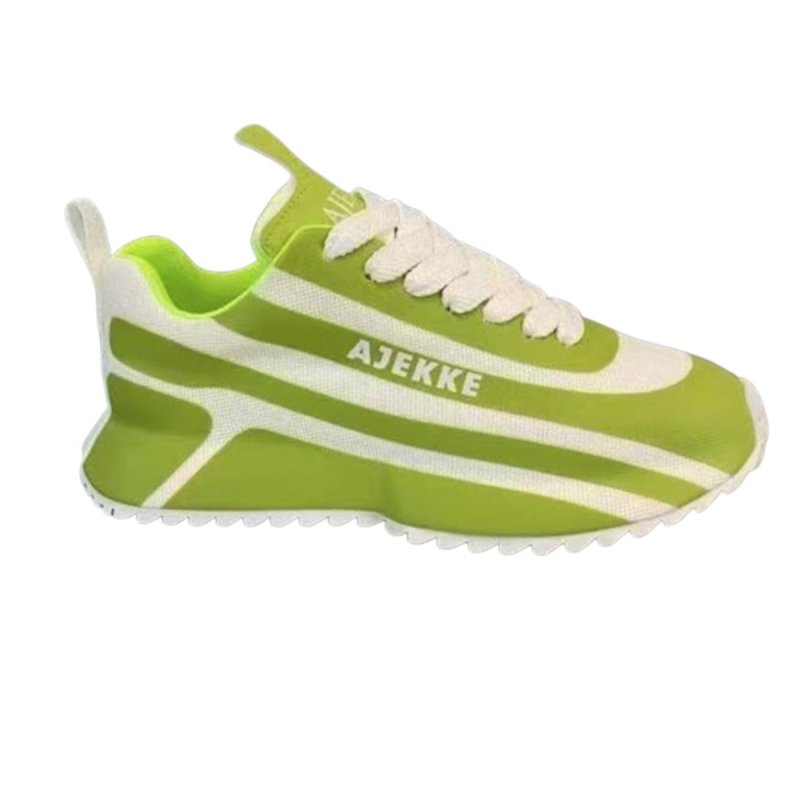 画像3: Platform Thick Sole Fabric Lace-Up Sneakers　男女兼用ユニセックスプラットフォーム厚底ファブリックレースアップスニーカー シューズ (3)