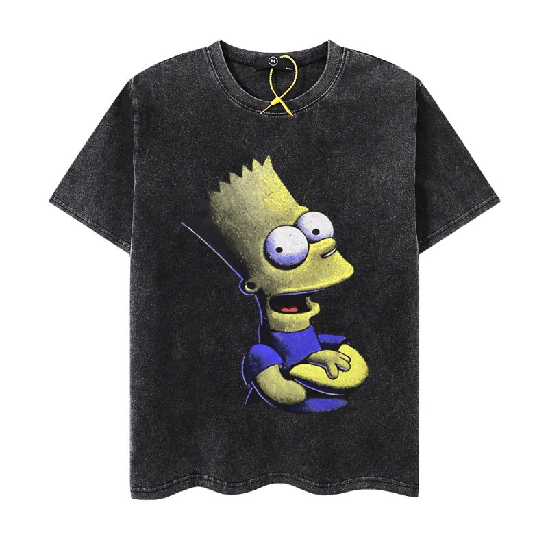 画像1: Unisex Bart Simpson Vintage Style retro Print  T-shirt  男女兼用 ユニセックスバートシンプソンビンテージスタイルプリント 半袖 Tシャツ (1)