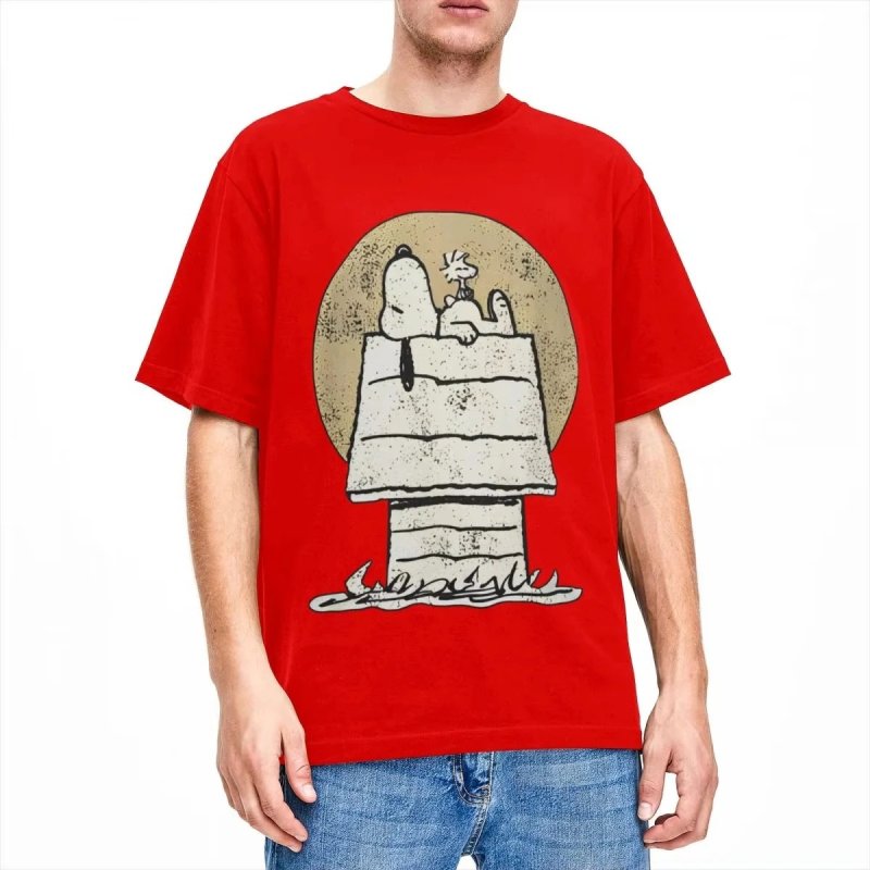画像1: Uniex Nap Snoopy Vintage Print  T-shirt  男女兼用 ユニセックスナップスヌーピーヴィンテージスタイルプリント 半袖 Tシャツ (1)