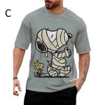 画像4: Uniex Big Snoopy Print  T-shirt  男女兼用 ユニセックスビッグスヌーピープリント 半袖 Tシャツ (4)