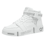 画像6: Unisex & Kids High-top leather graffiti print lace-up sneakers  ユニセックス 男女兼用 ハイカット レザー グラフィティ 落書き風 プリントレースアップスニーカー  (6)