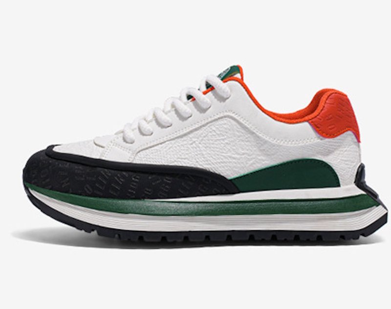 画像3: Two-tone  lace-up leather platform  sneakers　男女兼用ユニセックスプラットフォーム厚底バイカラーレザーレースアップスニーカー シューズ (3)