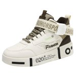 画像4: Unisex & Kids High-top leather graffiti print lace-up sneakers  ユニセックス 男女兼用 ハイカット レザー グラフィティ 落書き風 プリントレースアップスニーカー  (4)